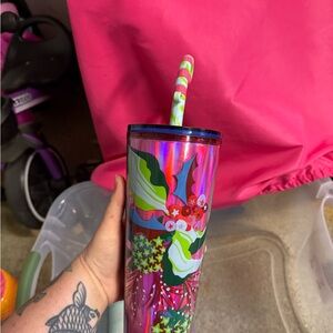 Starbucks Pink and Green Tumbler